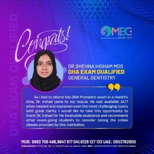 Dr. SHEHNA HISHAM DHA GENERAL DENTISTRY